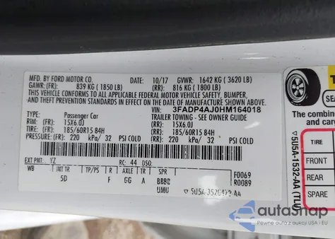 2017 Ford Fiesta S from USA, damaged, VIN 3FADP4AJ0HM164018